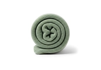 Rolled Light Green Knitted Blanket Warmth and Texture for a Cozy Home