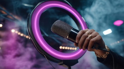 Influencer Unboxing Video with Dramatic Lighting Effects