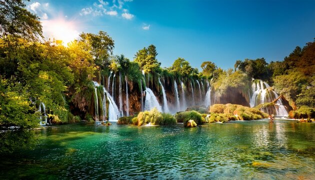 kravice waterfalls in the national park of bosnia and herzegovina