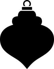 Obraz premium Christmas ornament ball silhouette vector. Simple shape Christmas festive hanging ball icon. Transparent background. SVG.