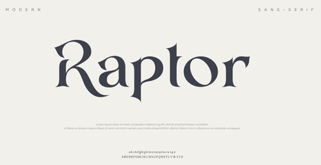 Raptor alphabet letters font. Classic Modern Serif Lettering Minimal Fashion Designs. Typography decoration fonts for branding, wedding, invitations, logos. vector illustration