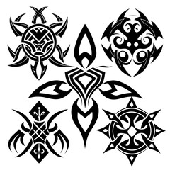 Tribal tattoo designs black ink vector