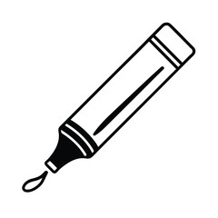 Handdrawn marker with ink drop on drawing