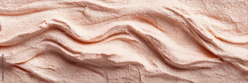 Poster close-up view of abstract peach skin texture showcasing soft waves and contours in subtle color vari