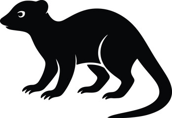 Silhouette Mongoose Standing Vector illustration