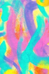 Colorful pastel chalk texture with fluorescent pink, yellow, blue in 80s style. Vibrant psychedelic...