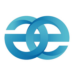 Modern Interlocking GE Logo with Blue Gradient