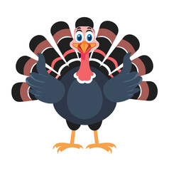 Cartoon turkey giving thumbs up bird poultry