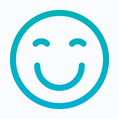 Smiley Lineal Gradient Icon For User Interface, Isolated Vector Icon. 