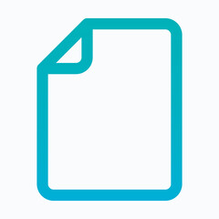 File And Paper Lineal Gradient Icon For User Interface, Isolated Vector Icon. 