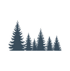 Dark blue evergreen trees silhouette pine trees forest