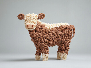 Handcrafted Soft Sculpture of a Cow