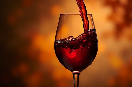 red wine pouring into glass - Powered by Adobe