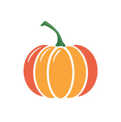 Orange and green pumpkin with white stripes squash gourd