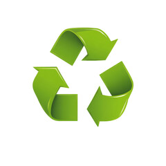 Obraz premium Green Recycling Symbol with Three Arrows Circling in a Clean and Modern Design for Environmental Themes