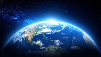 Earth from space, vibrant blue planet