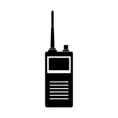 Obraz premium Portable transceiver communication device radio walkie talkie silhouette