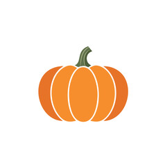 Orange pumpkin with green stem gourd