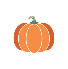 Orange pumpkin with green stem squash gourd