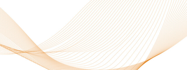 Golden smoke curve on white or transparent background  Modern flowing wavy lines. Futuristic technology concept. Suit for banner, poster, cover, brochure, flyer