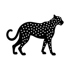 Obraz premium Spotted feline predator animal illustration wildcat design art silhouette