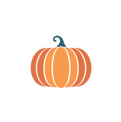 Orange pumpkin with teal stem gourd