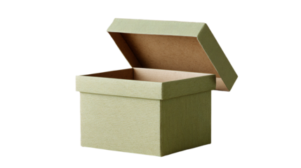 A light green open box with a removable lid, perfect for organizing items or as gift packaging.