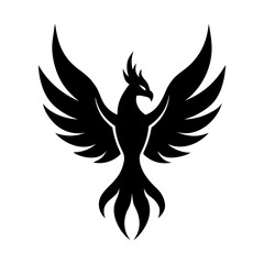 Fototapeta premium Phoenix bird mythical creature vector illustration graphic art silhouette