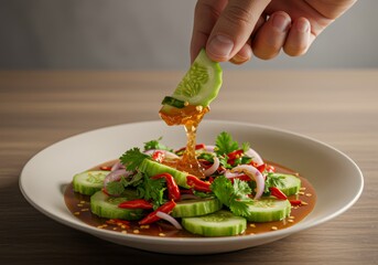 Spicy Cucumber Salad with Sweet Chili Dressing Recipe