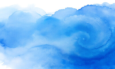 Abstract watercolor painting with blue tones artistic wash background texture