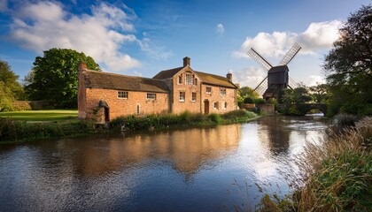 Obraz premium tewkesbury abbey mill