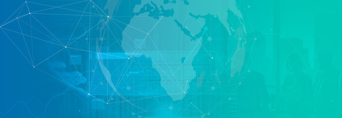 Global Network Technology Background with Digital Map Overlay