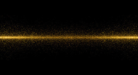 Gold particles stream across a black background.