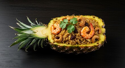 Pineapple Fried Rice with Shrimp and Cashews - Delicious Thai Recipe