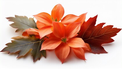Obraz premium coral bells with colorful foliage isolated on white background for floral design and nature themed projects