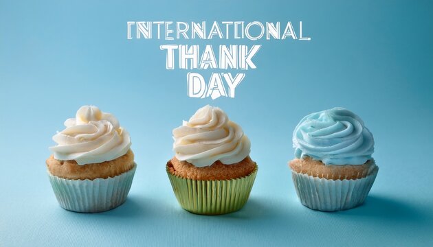 thank you cupcake on a light blue background international thank you day