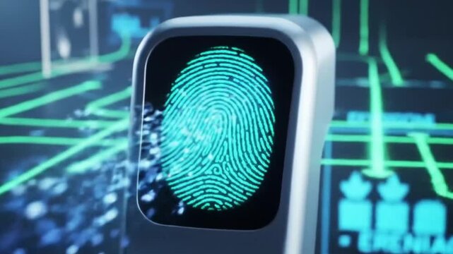 fingerprint on digital background