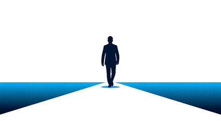 Fototapeta premium Crossing the Threshold: Silhouette on a Path to Opportunity
