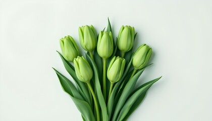 Fototapeta premium a close up of a bouquet of yellow tulips.