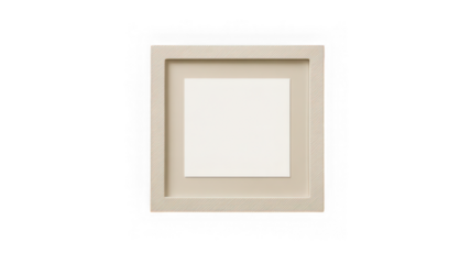 Square picture frame with white insert isolated on transparent background