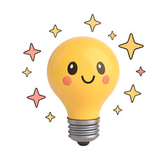 light bulb idea concept , 3D Emoji Style Icon Set for UI, Messaging & Reactions