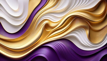 abstract background waves gold and white and purple color