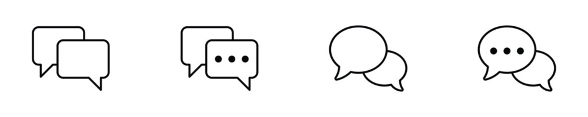 chat icon set. Chat speech bubble, Social media message.  vector illustration . 