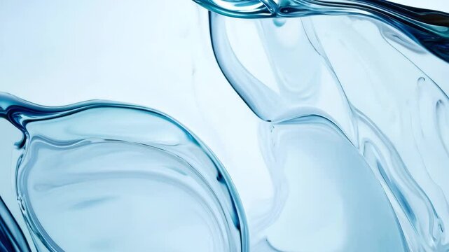 Clear blue water texture with fluid motion and light refraction - modern abstract background for spa skincare and purity branding