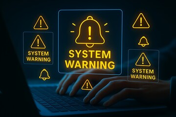 Digital alert system warning notification image