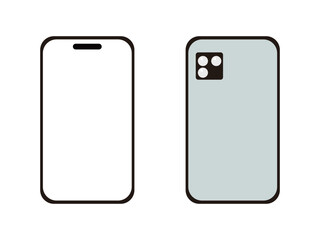 スマートフォンのアイコンのイラストのセット