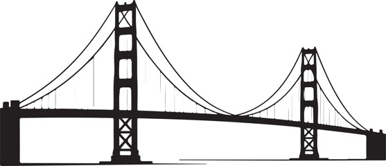 Obraz premium Golden Gate styleOld stone bridgeModern suspension bridgeBridge with city skyline background