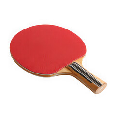 Red ping pong paddle isolated on transparent background