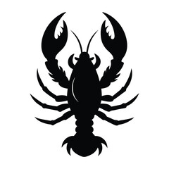 Lobster Silhouette with Claws – Marine Seafood Vector Icon