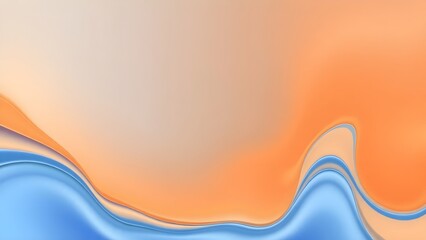 Vibrant abstract background with smooth flowing curves in orange, blue, and purple gradients. The fluid design creates a modern, futuristic, and visually soothing composition.